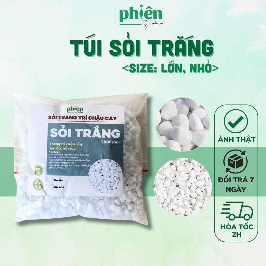 Sỏi Trắng Trang Trí Chậu Cây