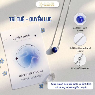 Dây Chuyền Đá Phong Thuỷ, Vòng Cổ Năng Lượng Chất Liệu Titan Không Gỉ, Trang Sức May Mắn