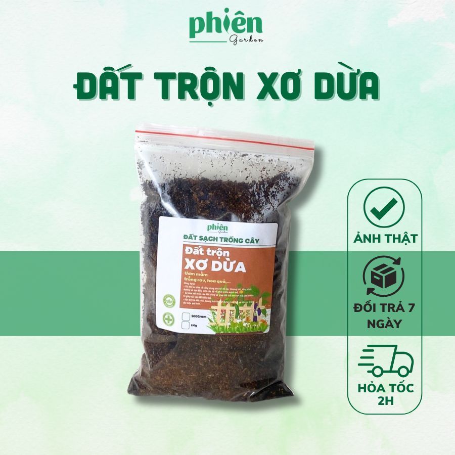 Đất Trộn Giá Thể Xơ Dừa, Vỏ Đậu Trồng Cây Túi 500gram - 1kg