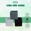 Chậu vuông gốm tráng men Bát Tràng trồng cây mini