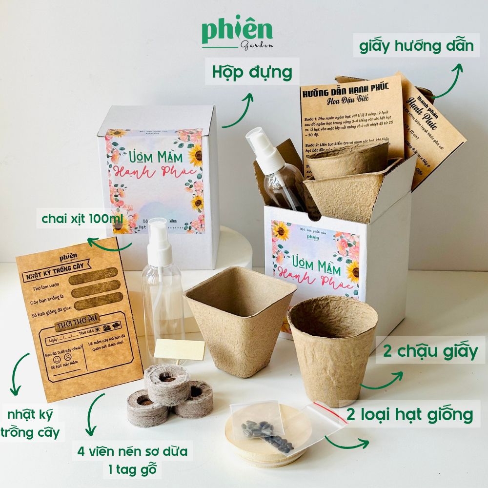 Bộ Kit Set Trồng Cây, Bộ Dụng Cụ Tự Trồng Cây Cho Bé