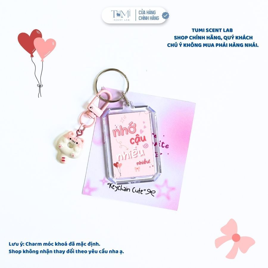 Móc Khóa Thông Điệp Kèm Charm Dễ Thương
