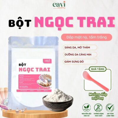Bột Ngọc Trai Nguyên Chất, Đắp Mặt Nạ, Ủ Trắng, Sáng Da, Mờ Thâm, Dưỡng Da Căng Mịn, 100gr